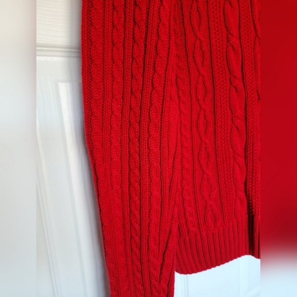 Willi Smith Women's Turtleneck 100% Cotton Sweater Cozy Knit Red Medium - Picture 7 of 10